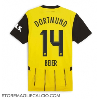Borussia Dortmund Maximilian Beier #14 Maglia Gara Casa Repliche 2024-25 Maniche Corte